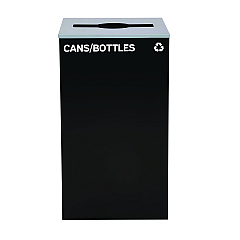 Alpine 29 Gallon Trash/Recycling Cans, Steel, Black Cans/Bottles Recycling Can with Mixed Lid (4450KITBLKMC)