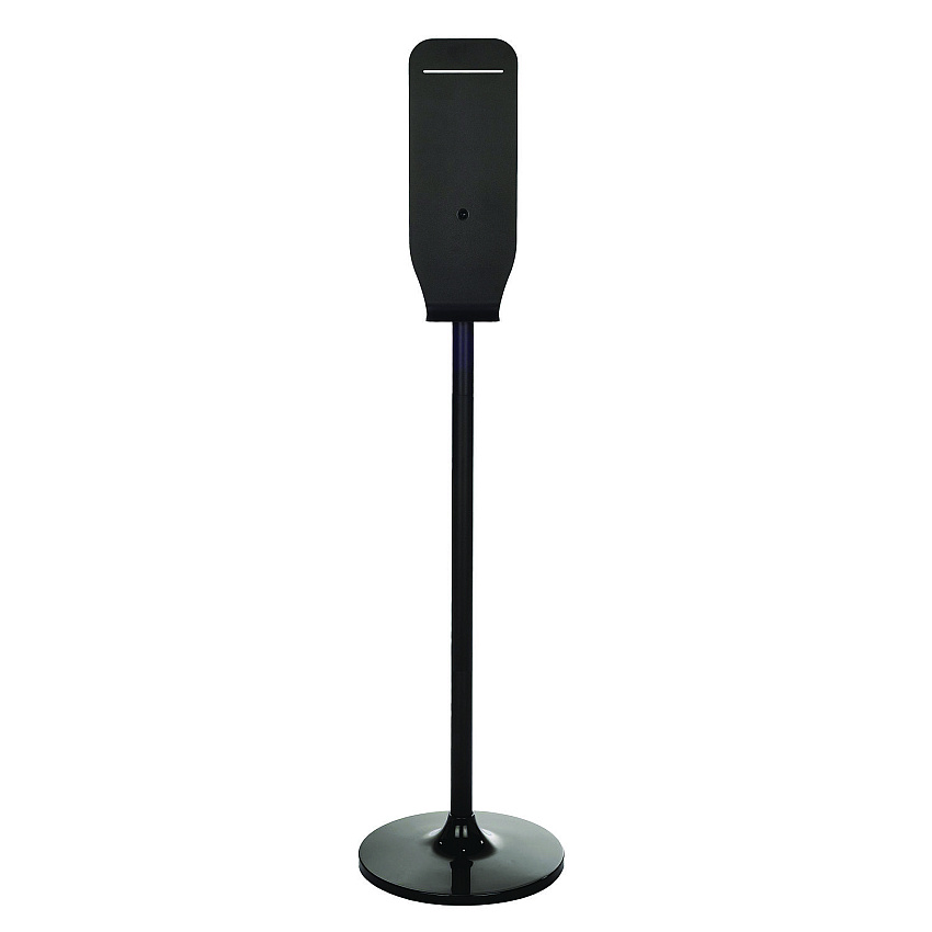 Alpine Stainless Steel Universal Sanitizer and Soap Dispenser Stand, 14.5" dia x 55.5" h, Black (430STANDBLK)