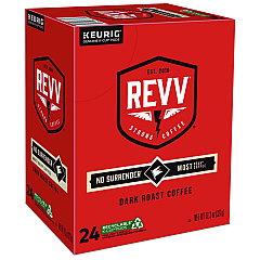 revv NO SURRENDER K-Cup, Dark Roast, K-Cup, 24/Box (6873)