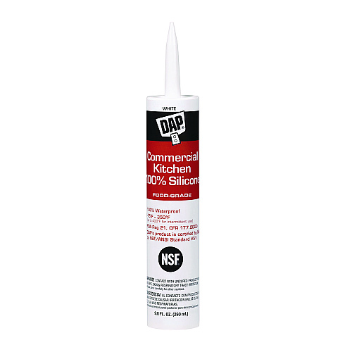 DAP Commercial Kitchen Silicone Sealant, 9.8 oz Tube, White (7079808656)