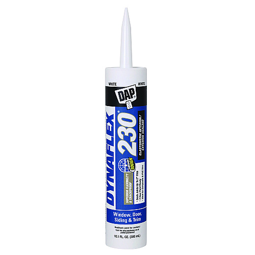 DAP Dynaflex 230 Premium 100% Waterproof Indoor/Outdoor Elastomeric Sealant, 10.1 oz Tube, White (7079818275)