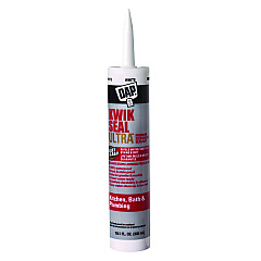 DAP KWIK SEAL ULTRA Premium Siliconized Sealant, 10.1 oz Tube, Gloss White (7079818897)