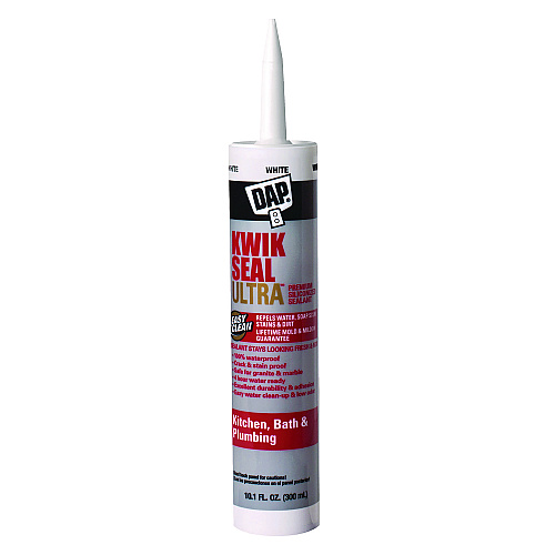 DAP KWIK SEAL ULTRA Premium Siliconized Sealant, 10.1 oz Tube, Gloss White (7079818897)