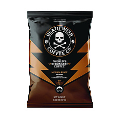 Death Wish Coffee Medium Roast Coffee Frac Pack, Regular, 3.25 oz, 25/Carton (EWC34355)
