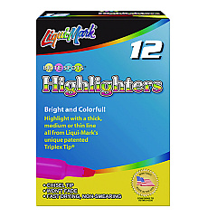 Liqui-Mark Tank Fluorescent Highlighter, Pink Ink, Chisel Tip, Pink Barrel, Dozen (60622)