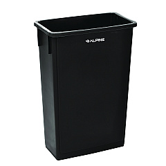 Alpine Slim 23 Gallon Indoor Trash Can, Plastic, Black (ALP477BLK)
