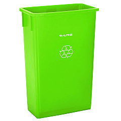 Alpine Slim 23 Gallon Recycling Bin, Plastic, Lime Green (ALP477LGRN)