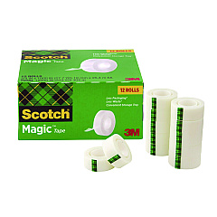Scotch Magic Tape Cabinet Pack, 1" Core, 0.75" x 27.7 yds, Clear, 12/Pack (810K12CP)