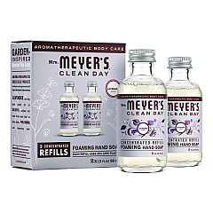 Mrs. Meyer's Clean Day Concentrated Foaming Hand Soap Dispenser Refill, Lavender, 2 oz Bottle, 2/Pack (355611)