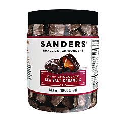 Sanders Small Batch Wonders Dark Chocolate Sea Salt Caramels, 18 oz Tub (MRY30987)