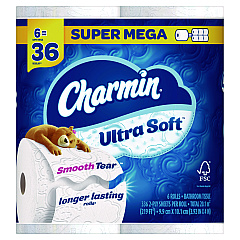 Charmin Ultra Soft Bathroom Tissue, Septic Safe, 2-Ply, White, 336 Sheets/Roll, 6 Rolls/Pack (8467061790)