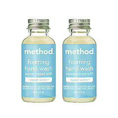 Method Refill + Reuse Foaming Hand Soap Refill, Sweetwater, 1 oz Refill Bottle, 2/Pack (356011)