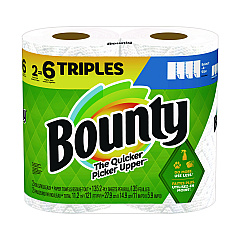 Bounty Select-a-Size Kitchen Roll Paper Towels, 2-Ply, 11 x 5.9, White, 135 Sheets/Roll, 2 Rolls/Pack (06133)