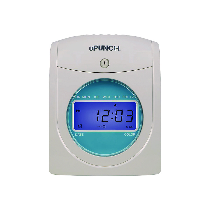 uPunch Digital Auto-Align Punch Time Clock Bundle, White (SB1200)