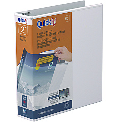 Stride QuickFit D-Ring View Binder, 3 Rings, 2" Capacity, 11 x 8.5, White (87030)