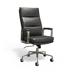 Union & Scale Industria 3-40C Ergonomic Bonded Leather Swivel Manager Chair, Supports Up to 275 lbs, 18.31" to 21.85" Seat Height, Gray (UN61463CC)