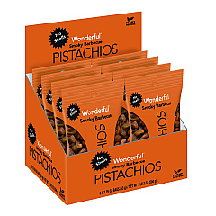 Wonderful No Shells Smoky Barbecue Pistachios, 2.25 oz Pack, 8/Box (PAR70031)