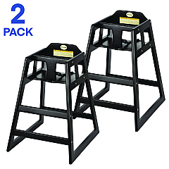 Alpine Wooden Stackable High Chair, Supports Up to 50 lbs, 29.02" h, Espresso, 2/Pack (ALP41202ESP)