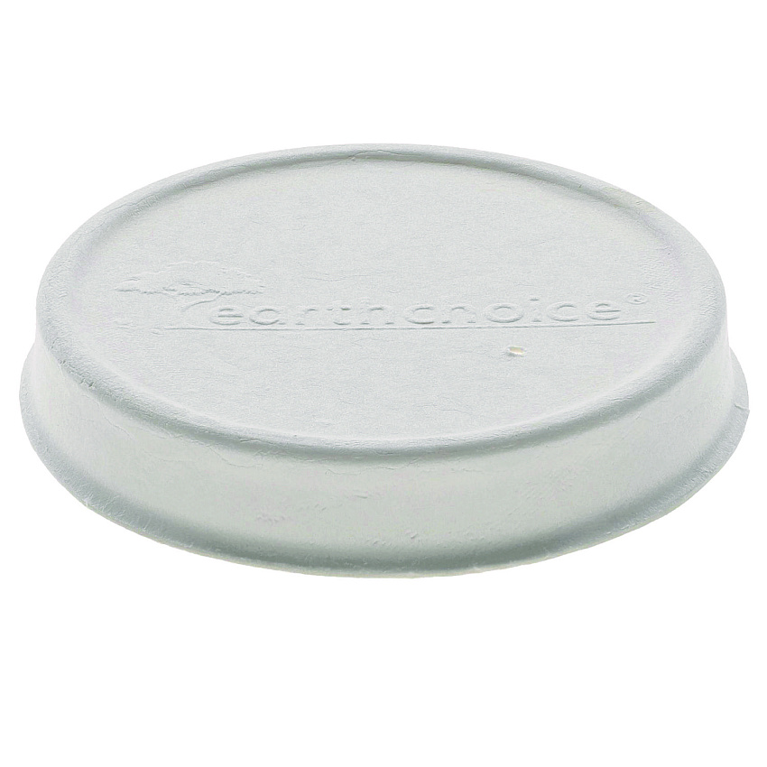 Pactiv EarthChoice PFAS-Free Compostable Soup Cup Lid, For 8-16 oz Soup Cups, 4" Diameter, White, Sugarcane, 500/Carton (LMC81216ECBB)