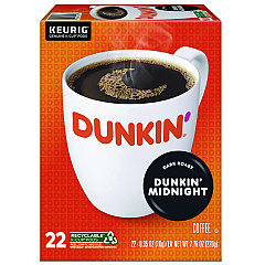 Dunkin Donuts K-Cup Pods, Original Dark Roast, 22/Box (12798)