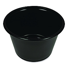 Boardwalk Souffle/Portion Cups, 4 oz, Polypropylene, Black, 2,500/Carton (BWKPRTN4BL)