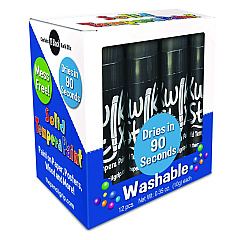 The Pencil Grip Kwik Stix Single Color Pack, 0.7" x 3.5", Black, 12/Pack, 12 Packs/Carton (6001012)