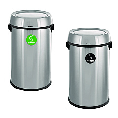 Alpine 17 Gallon Stainless Steel Indoor Compost and Trash Station with Swivel Lid (47065L1COT)