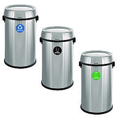 Alpine 17 Gallon Stainless Steel Indoor Recycling, Trash and Compost Bins with Swivel Lid (47065L1RTCO)