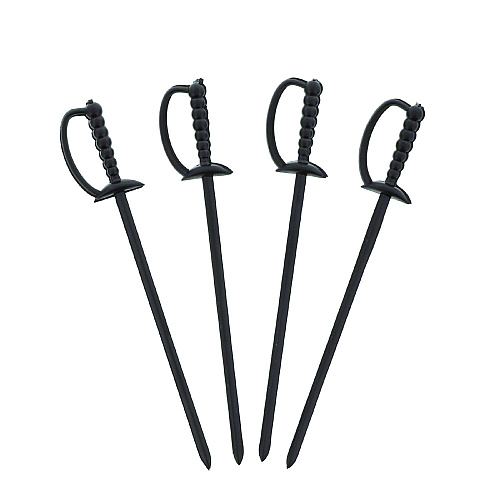 Sword Picks, 6", Black, 1,000/box, 10 Boxes/carton