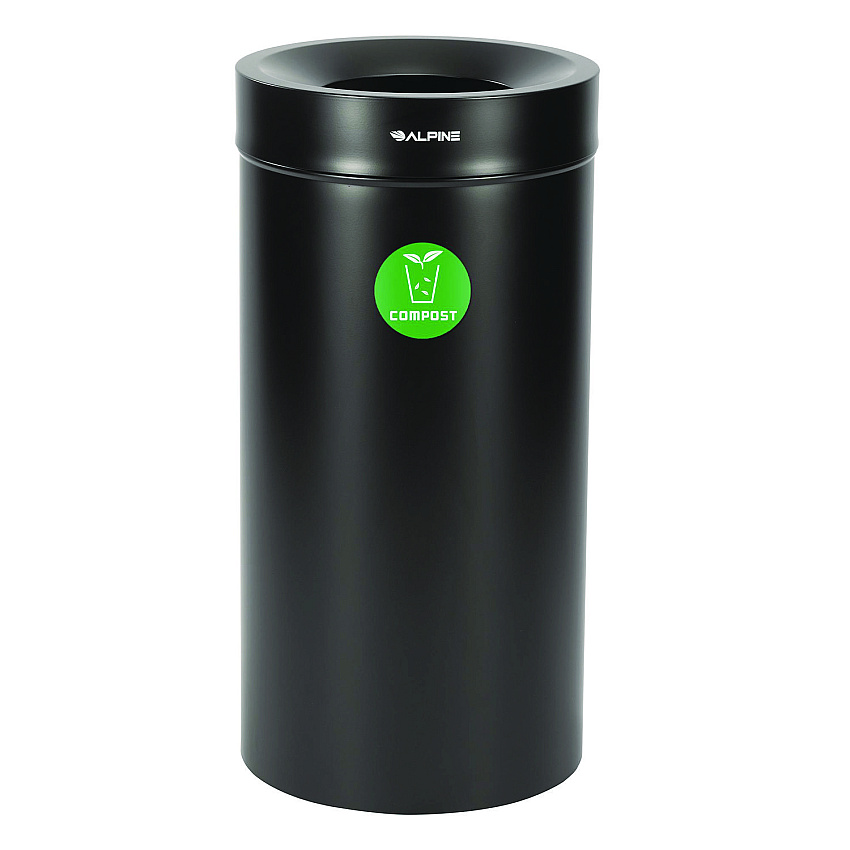 Alpine 27 Gallon Black Stainless Steel Compost Can (47527BLKCO)
