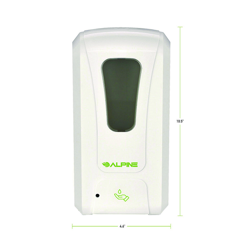 Alpine Wall Mount Automatic Foam Hand Sanitizer and Soap Dispenser, 40 oz, 4.48 x 6 x 11.1, White (ALP430F)