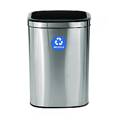 Alpine 10.5 Gallon Slim Recycling Can, Brushed Stainless Steel (ALP47040LR)