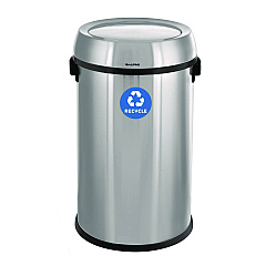 Alpine 17 Gallon Stainless Steel Indoor Recycling Receptacle with Swivel Lid (ALP47065L1R)