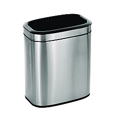Alpine Stainless Steel Rectangular Liner Open Top Trash Can, 5.3 gal, Brushed Stainless Steel (ALP47020L)