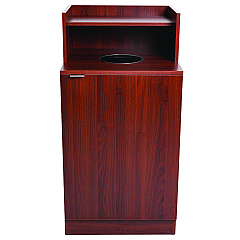 Alpine 32 Gallon Wooden Enclosed Waste Receptacle with Drop Hole, Mahogany (ALP476DHMA)