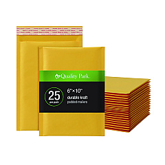 Quality Park Kraft Bubble Mailers, #0, Barrier Bubble Cushion, Redi-Seal Adhesive Closure, 6 x 9, Brown Kraft, 25/Pack (95001)