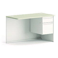HON 38000 Series Return Pedestal, Box/File, 26.38wx50.38dx31.38h, Right,Silver/Lt GY (38215RB9Q)