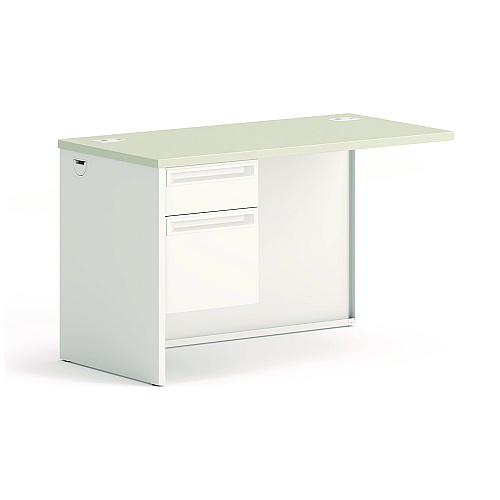 HON 38000 Series Return Pedestal, Box/File, 26.38wx50.38dx31.38h, Left, Silver/Lt GY (38216LB9Q)