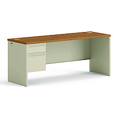 HON 38000 Series Left Pedestal Credenza, 72w x 24d x 29.5h, Harvest/Putty (38855LCL)