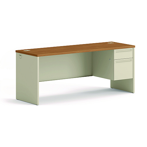 HON 38000 Series Right Pedestal Credenza, 72w x 24d x 29.5h, Harvest/Putty (38856RCL)