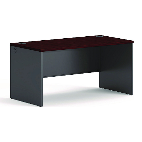 HON 38000 Series Desk Shell, 60" x 30" x 29.5", Mahogany/Charcoal (38932NS)