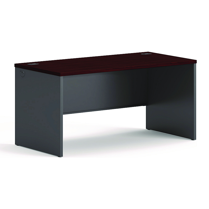 HON 38000 Series Desk Shell, 60" x 30" x 29.5", Mahogany/Charcoal (38932NS)