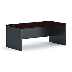 HON 38000 Series Desk Shell, 72" x 36" x 29.5", Mahogany/Charcoal (38934NS)