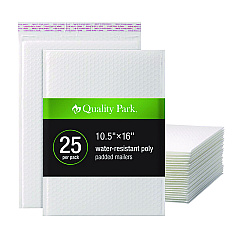Quality Park Poly Bubble Mailers, #5, Barrier Bubble Cushion, Redi-Seal Adhesive Closure, 10.5 x 15, White, 25/Pack (95011)