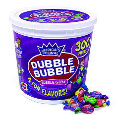 Dubble Bubble Bubble Gum Assorted Flavor Twist Tub, 300 Pieces/Tub (22000223)