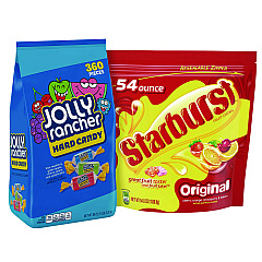 National Brand Chewy and Hard Candy Party Asst, Jolly Rancher/Starburst, 8.5 lbs Total, 2 Bag Bundle (600B0003)