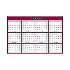 Blue Sky Classic Red Laminated Erasable Wall Calendar, Classic Red Artwork, 36 x 24, White/Red/Gray Sheets, 12-Month (Jan-Dec): 2023 (116054)