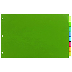Avery Insertable Big Tab Plastic Dividers, 8-Tab, 11 x 17, Green, 1 Set (11179)