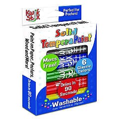 The Pencil Grip Kwik Stix Tempera Paint Set, 0.7" x 3.5", Assorted, 6 Sticks/Pack, 24 Packs/Carton (60124)