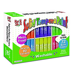 The Pencil Grip Kwik Stick Tempera Paint, 3.5", Assorted Neon Colors, 72/Pack, 3 Packs/Carton (62603)